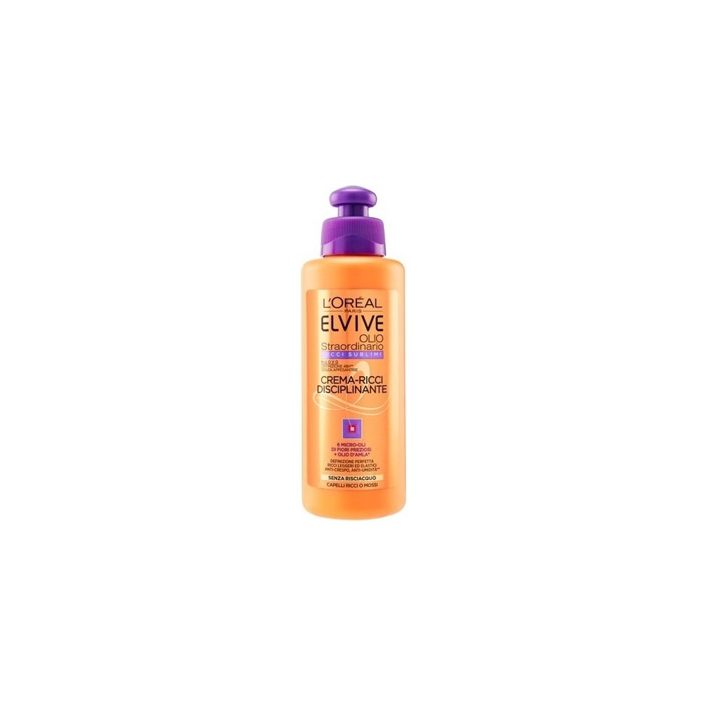 L'Oreal Paris Elvive Olio Straordinario Crema-Ricci Disciplinante Senza Risciacquo 200 ml 