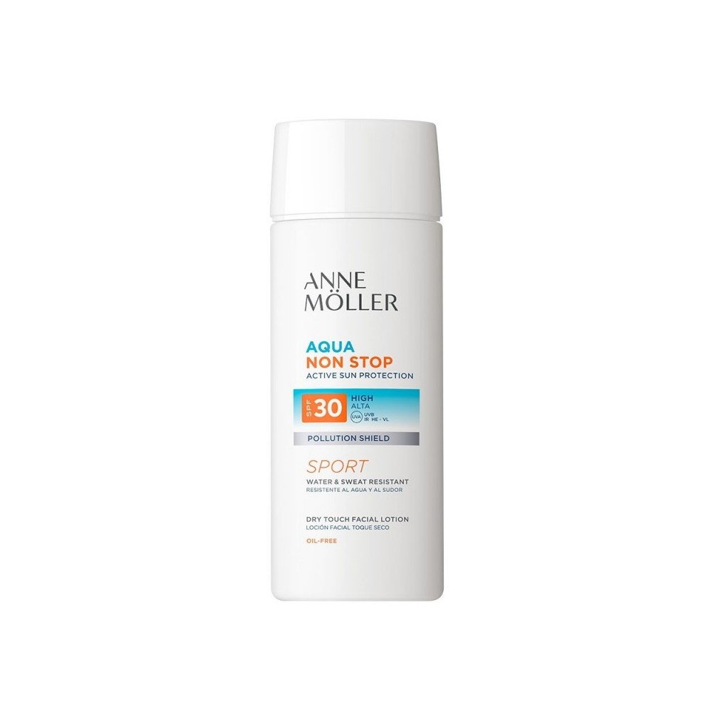 Anne Moller Aqua Non Stop Sport Lozione Solare Viso Dry Touch SPF30 75 ml 