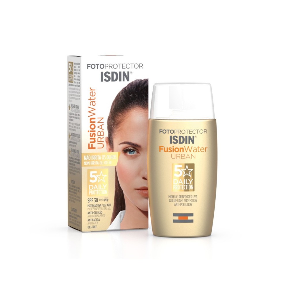 Isdin Fotoprotector Fusion Water Urban SPF30 Lozione Solare Viso Anti-Inquinamento 50 ml 