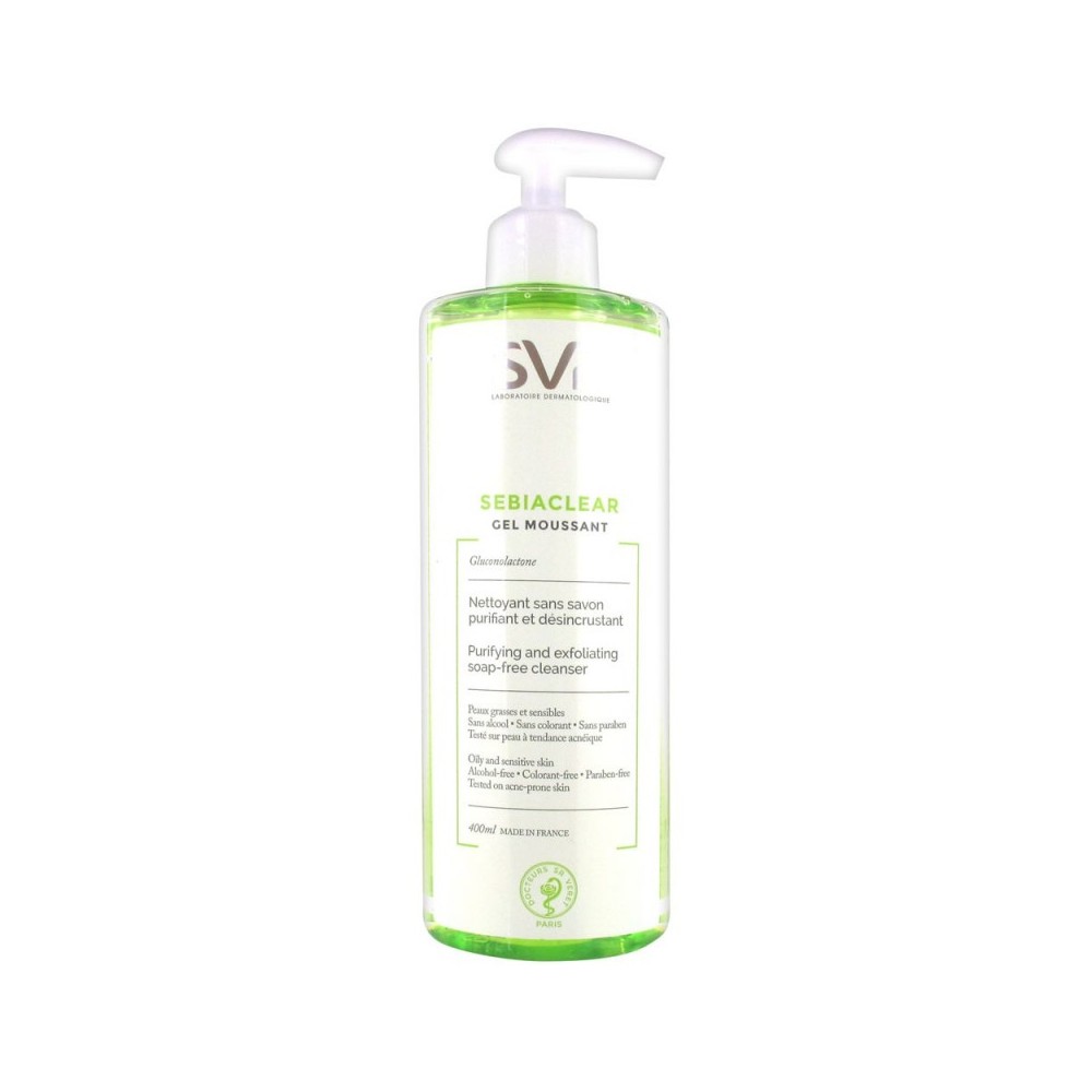 SVR Sebiaclear Gel Moussante Detergente Purificante Ed Esfoliante Senza Sapone 400 ml 