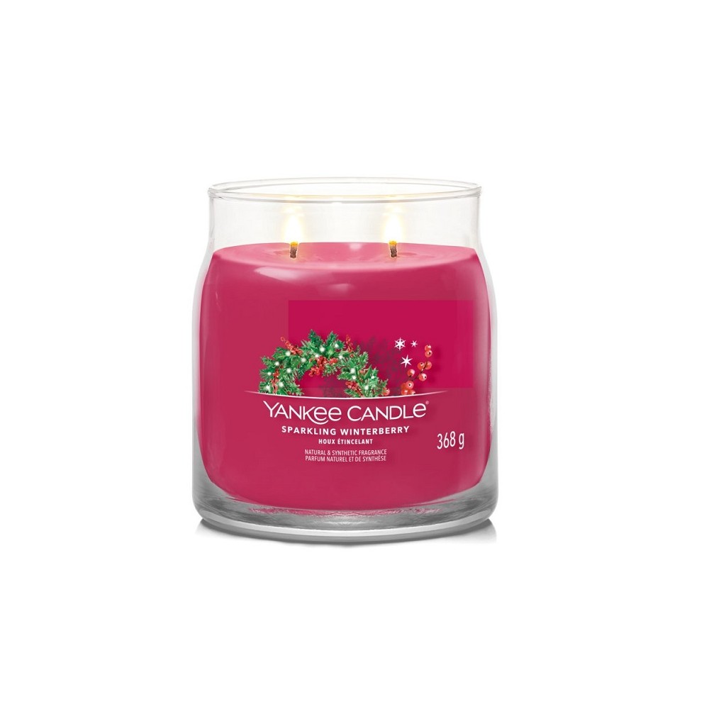 Yankee Candle Candela Profumata In Giara Media Sparkling Winterberry 368 gr 