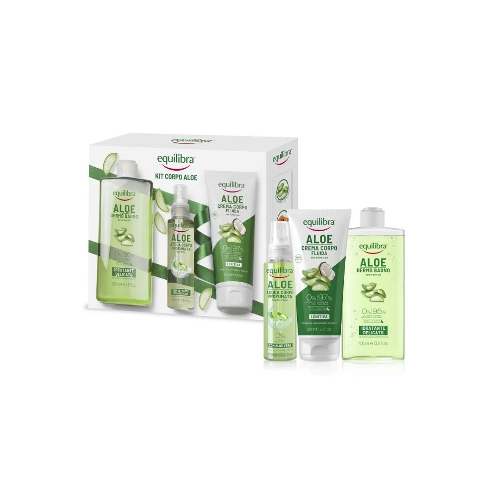 Equilibra Kit Corpo Aloe Dermo Bagno + Acqua Profumata + Crema Corpo Fluida 
