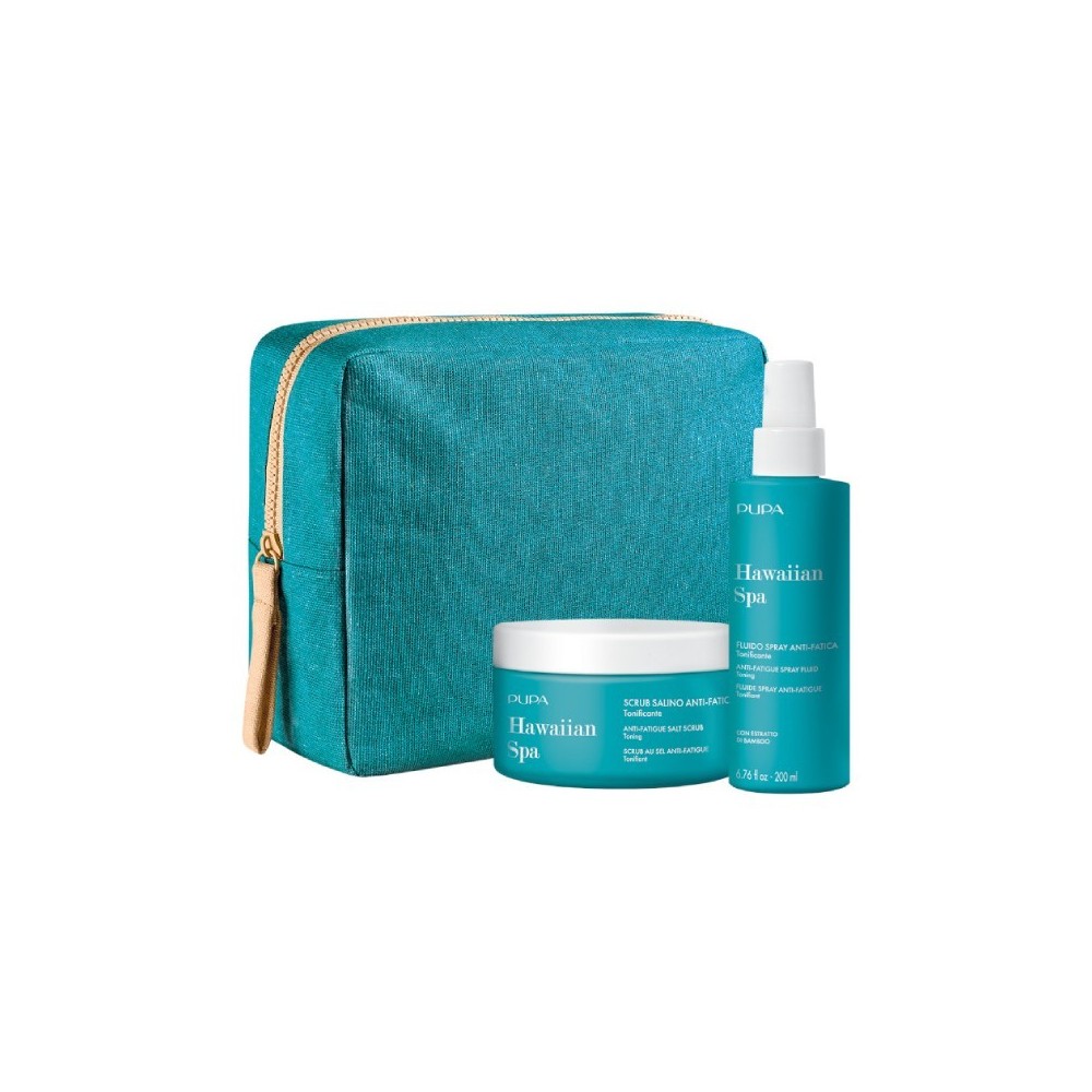 Pupa Hawaiian Hawaiian Spa Kit 3 Scrub Salino + Fluido Spray Anti-Fatica 