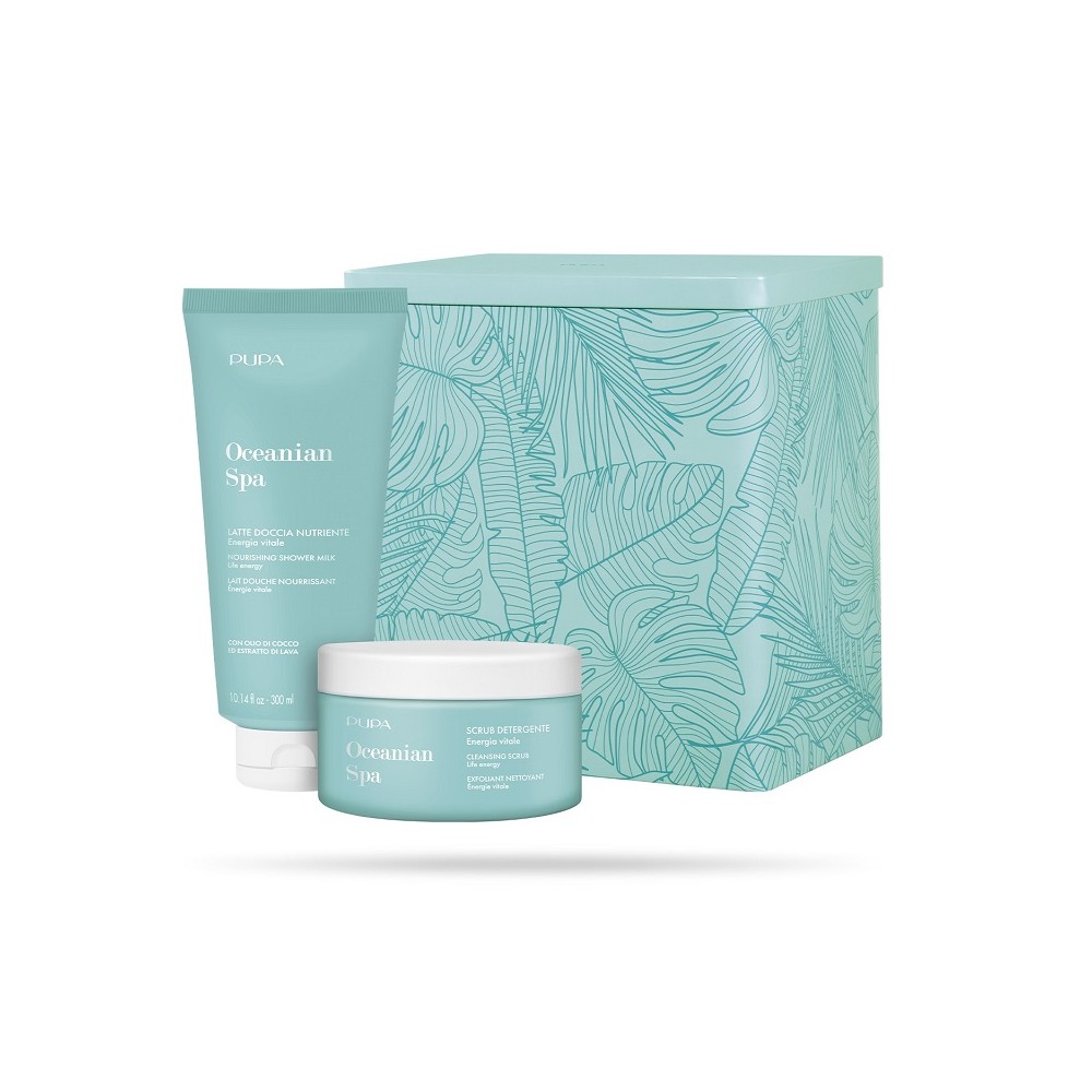 Pupa Oceanian Spa Kit 1 Scrub Detergente Corpo + Latte Doccia Nutriente 