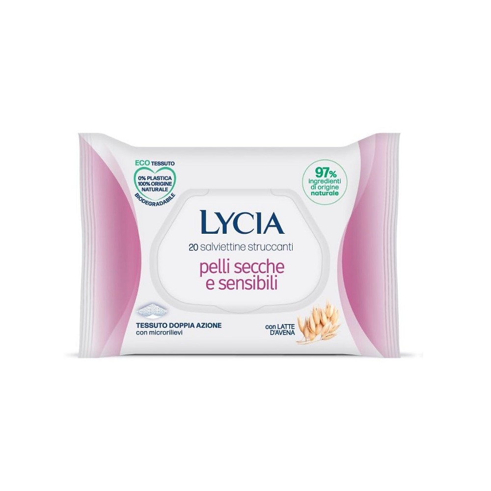 Lycia 20 Salviettine Struccanti Per Pelli Secche E Sensibili 