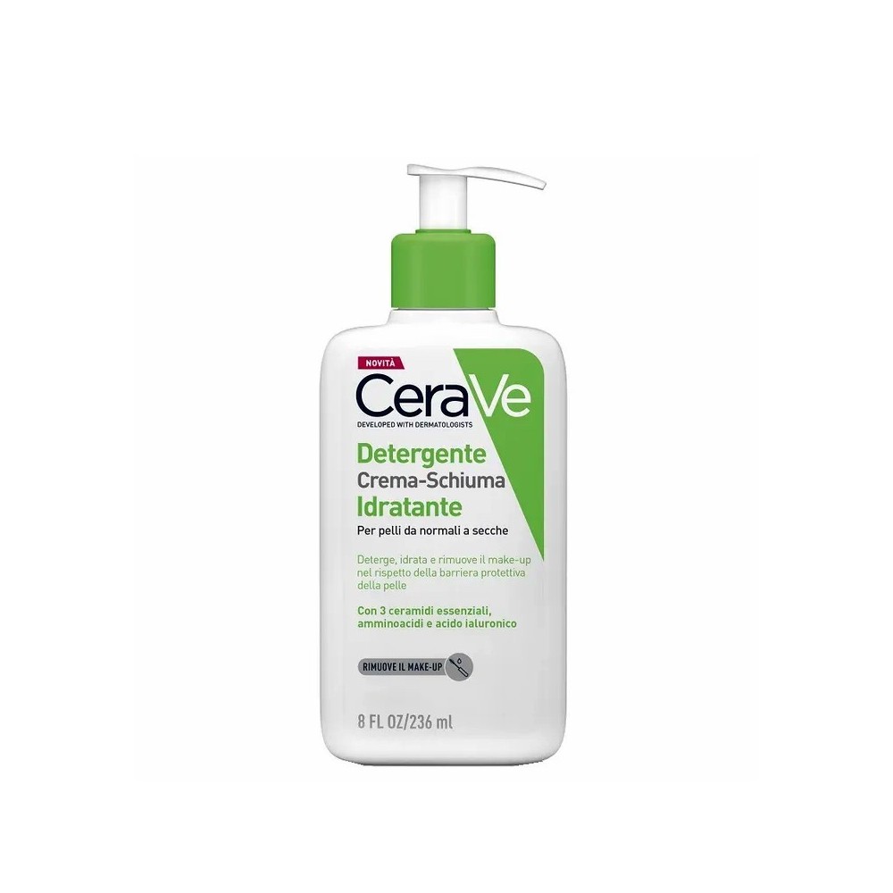 CeraVe Detergente Crema-Schiuma Idratante Viso Pelli Da Normali A Secche 236 ml 