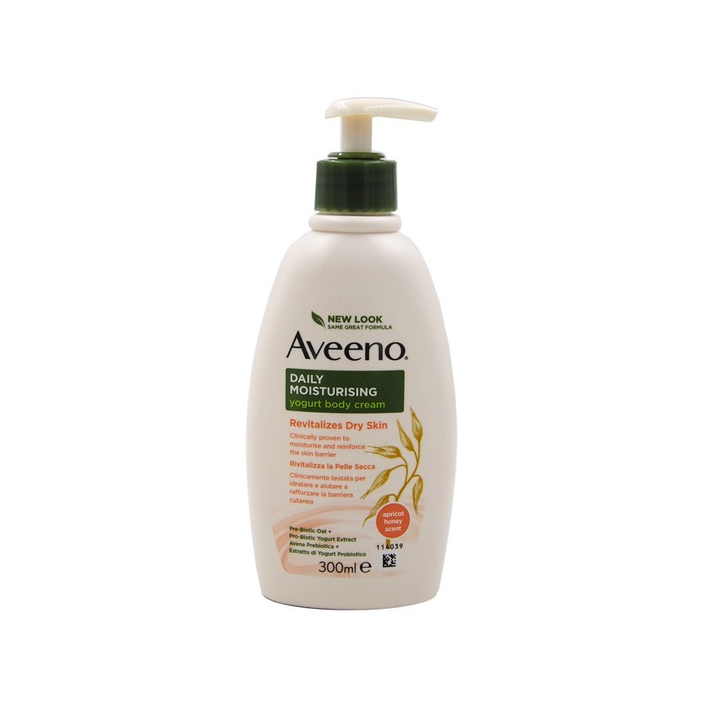 Aveeno Daily Moisturising Crema Corpo Allo Yogurt Al Profumo Di Albicocca E Miele 300 ml 