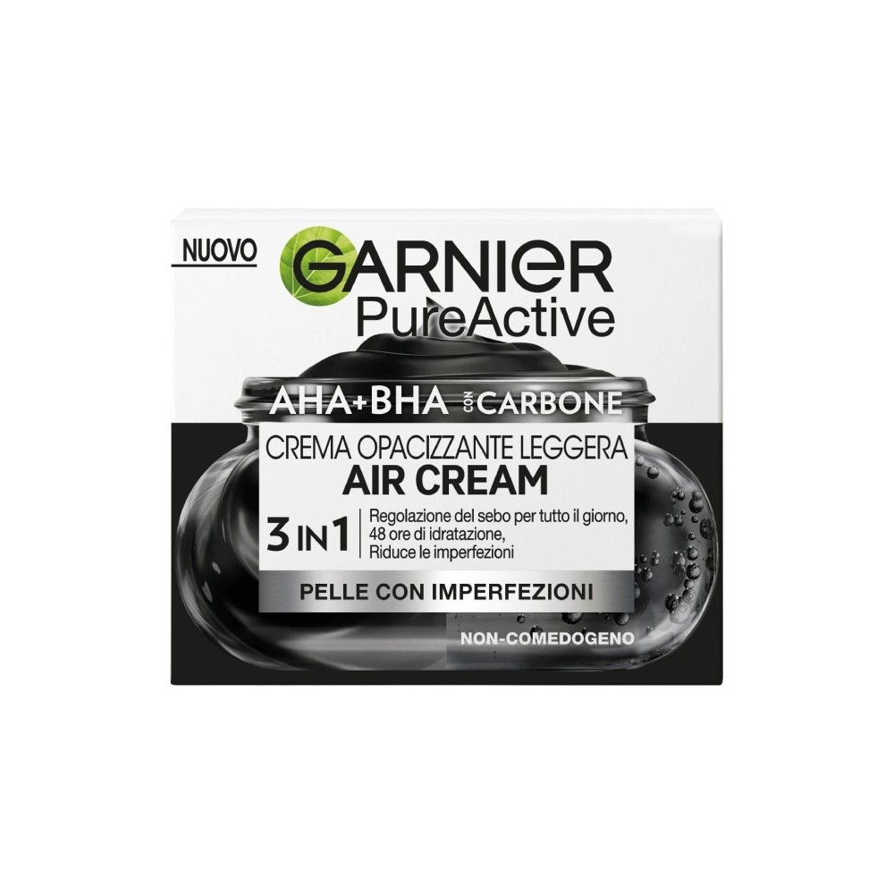 Garnier PureActive Air Cream Crema Opacizzante Leggera Con AHA+BHA E Carbone 50 ml 
