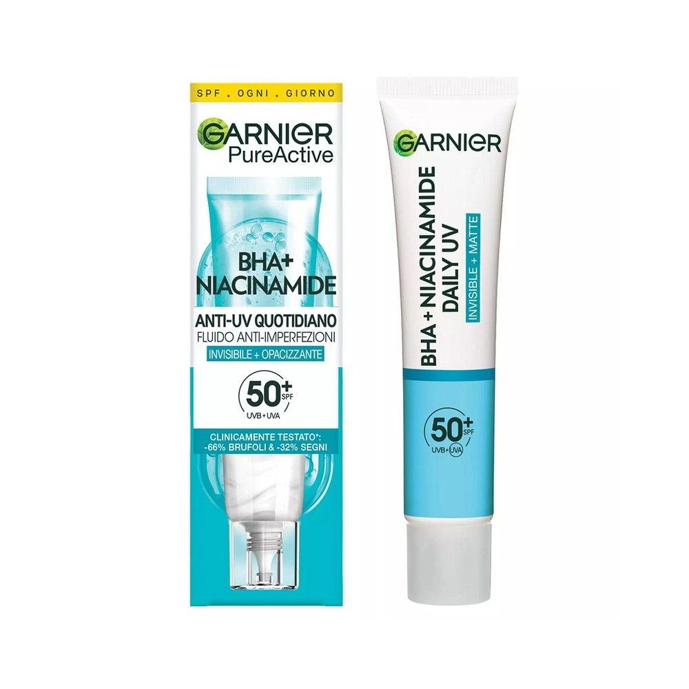 Garnier PureActive BHA+Niacinamide Fluido Quotidiano Anti-Imperfezioni SPF50+ 40 ml 