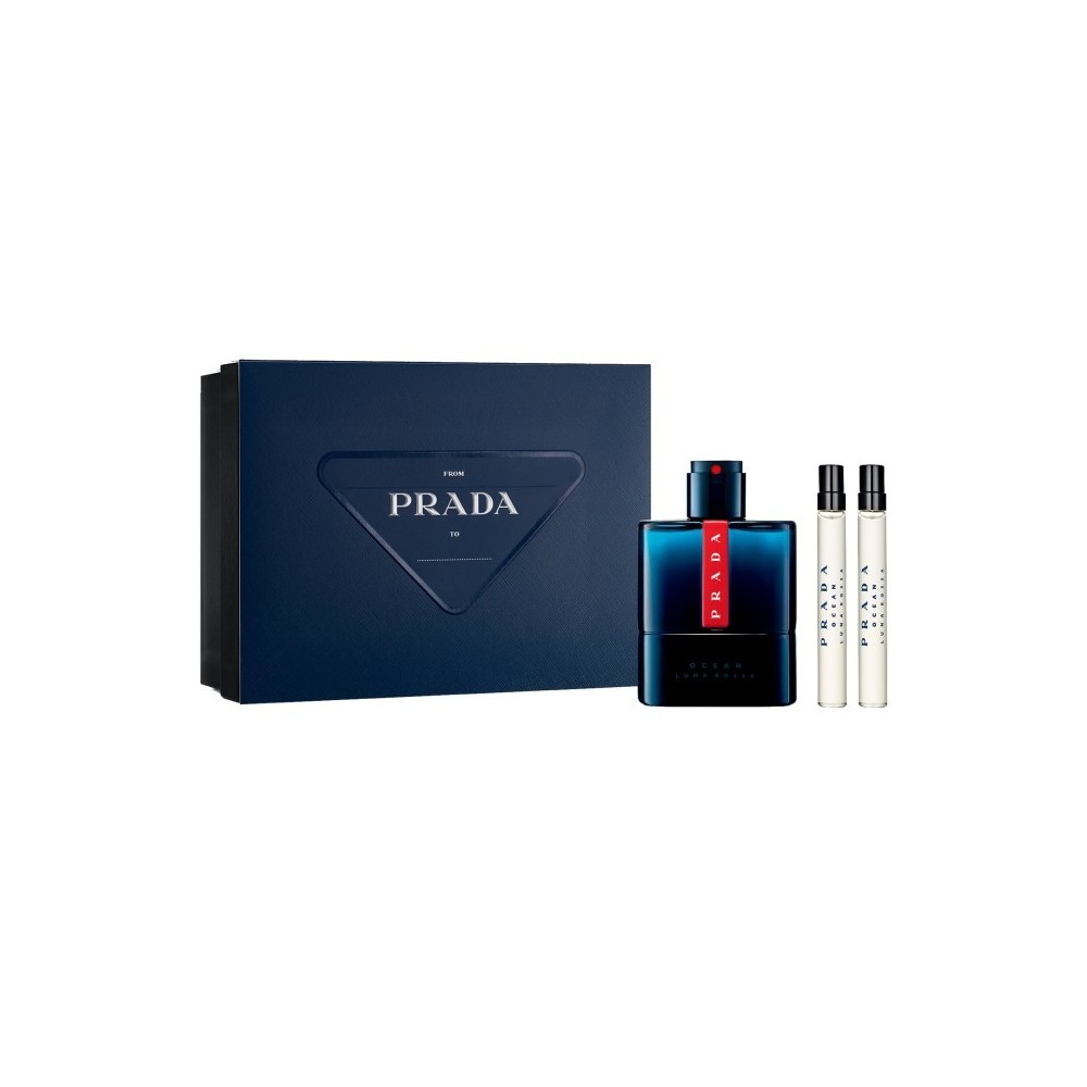 Prada Luna Rossa Ocean Eau De Toilette 100 ml + 2 Travel Size 10 ml Cofanetto 