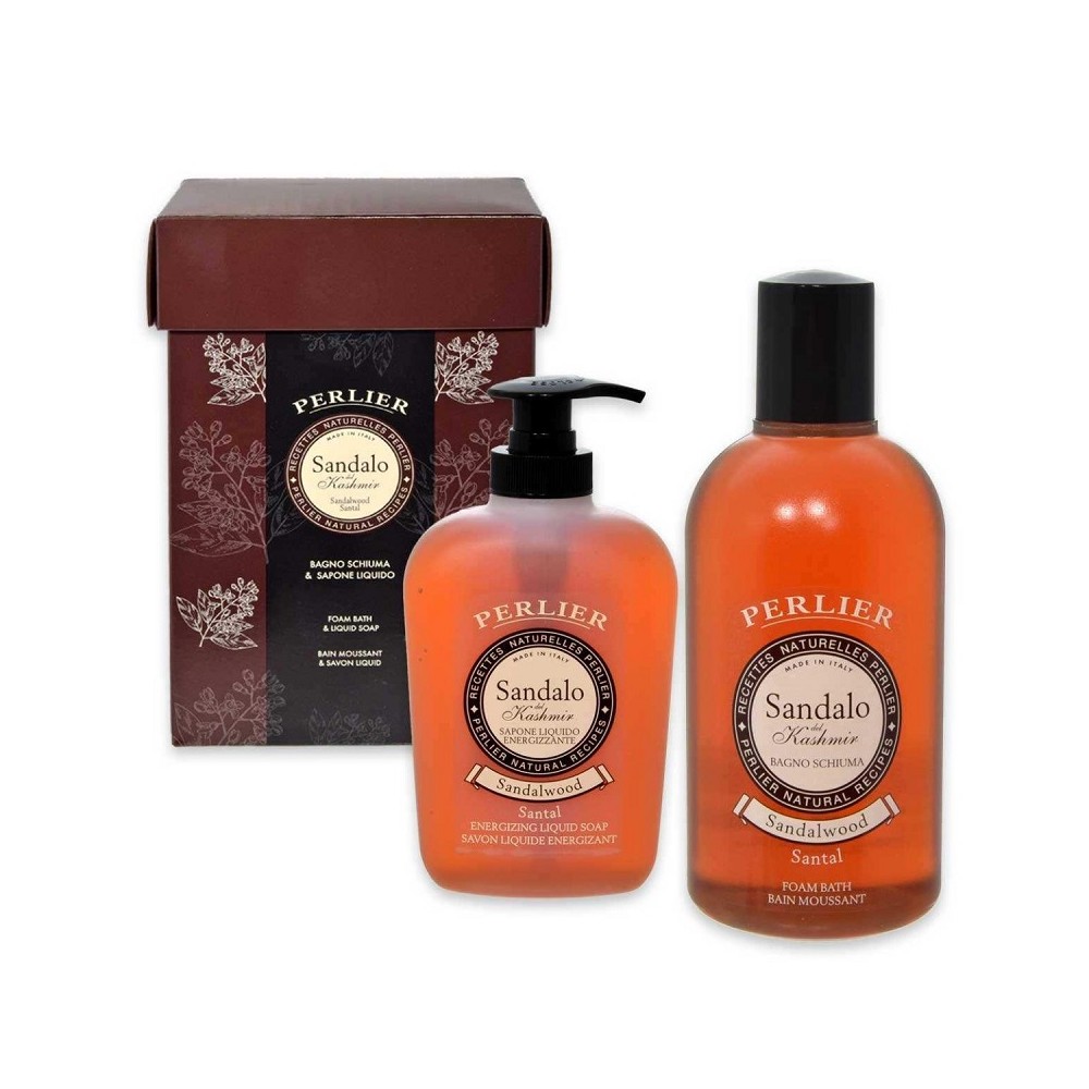 Perlier Sandalo Del Kashmir Bagno Schiuma 500 ml + Sapone Liquido 300 ml Cofanetto 