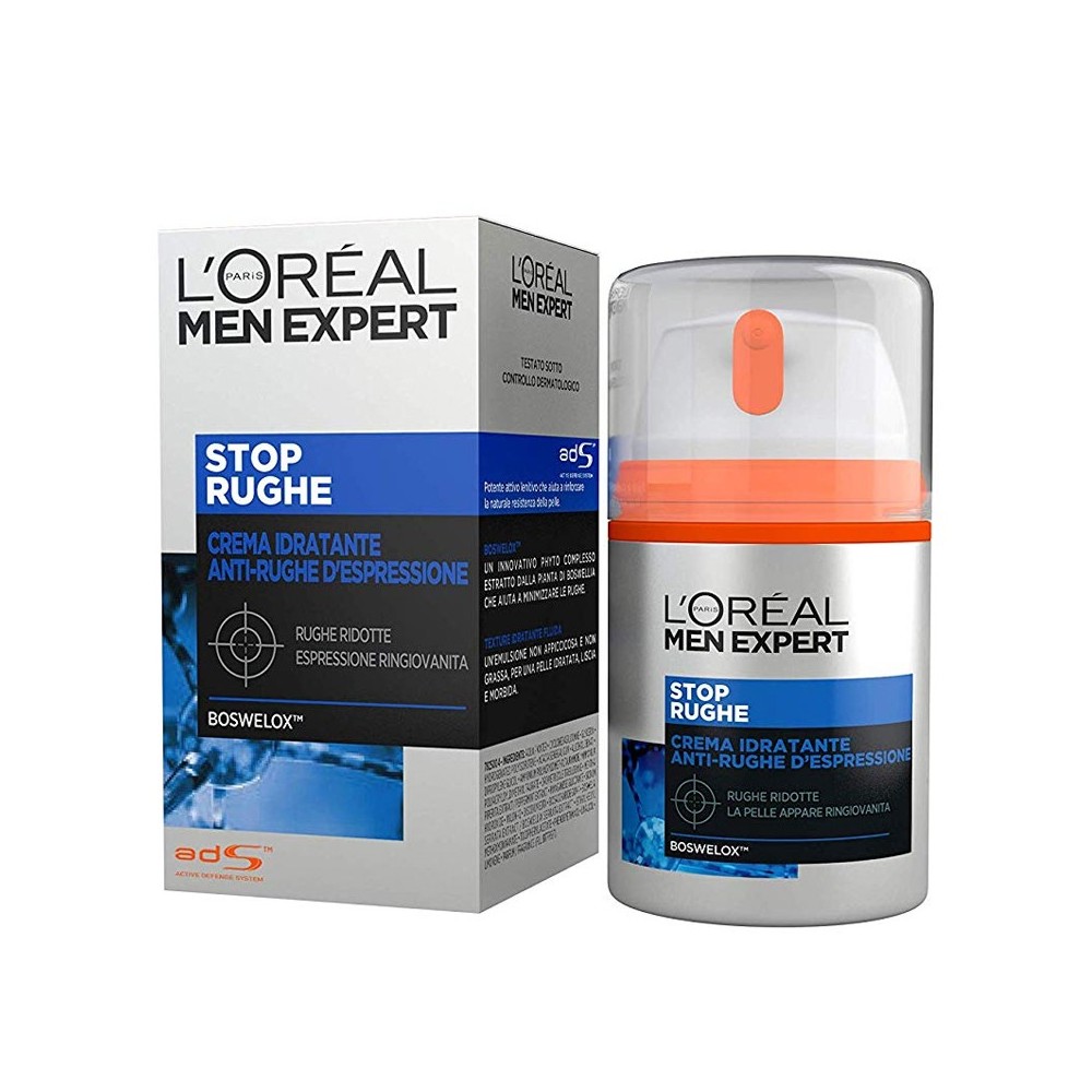 L'Oreal Paris Men Expert Stop Rughe Crema Idratante Anti-Rughe Uomo 50 ml 