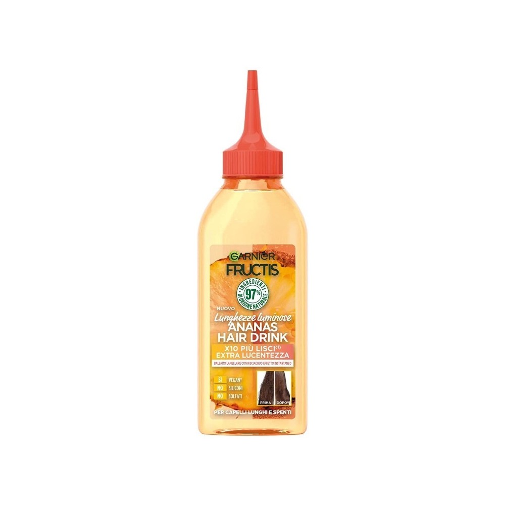 Garnier Fructis Hair Drink Ananas Balsamo Lamellare Per Capelli Lunghi E Spenti 200 ml 