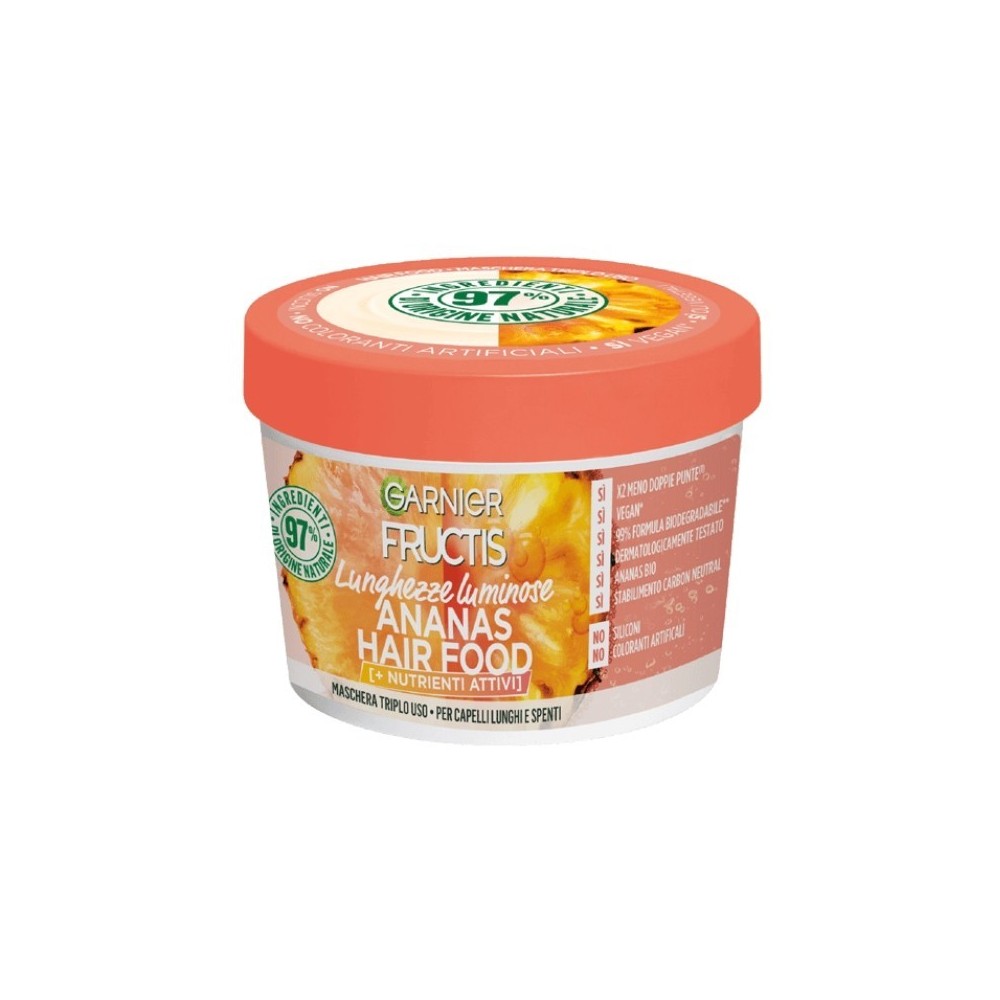 Garnier Fructis Hair Food Ananas Lunghezze Luminose Maschera Triplo Uso 390 ml 