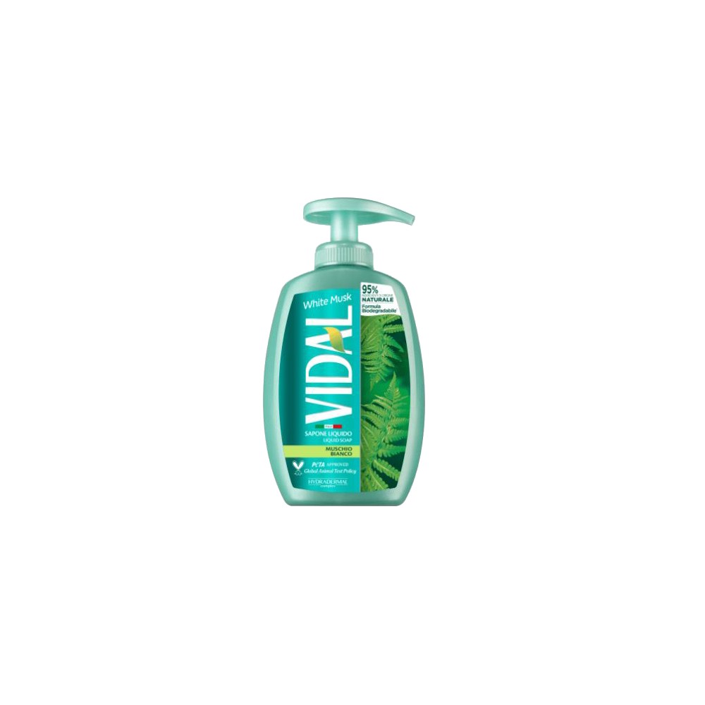 Vidal White Musk Sapone Liquido Muschio Bianco 300 Ml 
