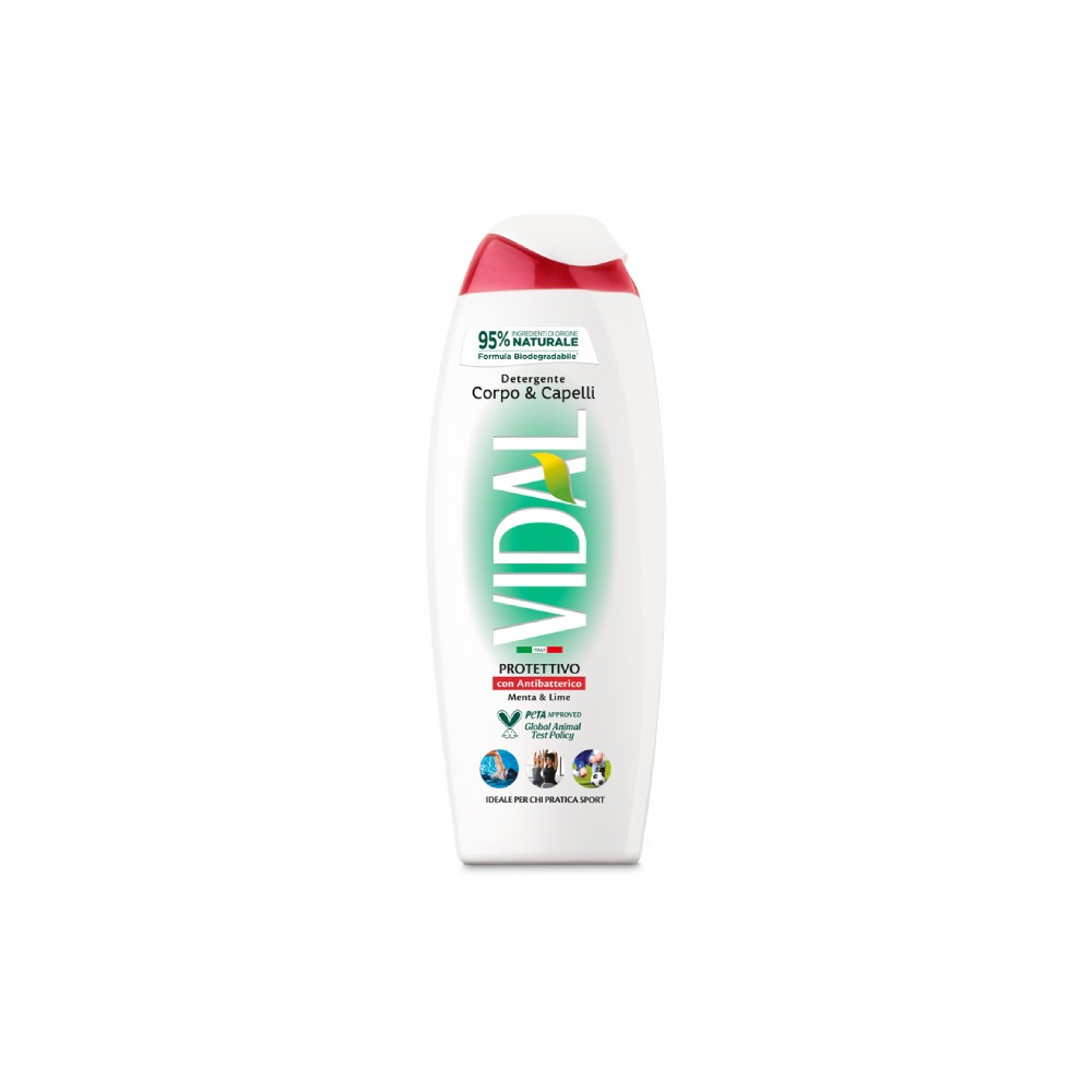 Vidal Detergente Corpo & Capelli Dermoprotettivo Menta & Lime 250 Ml 