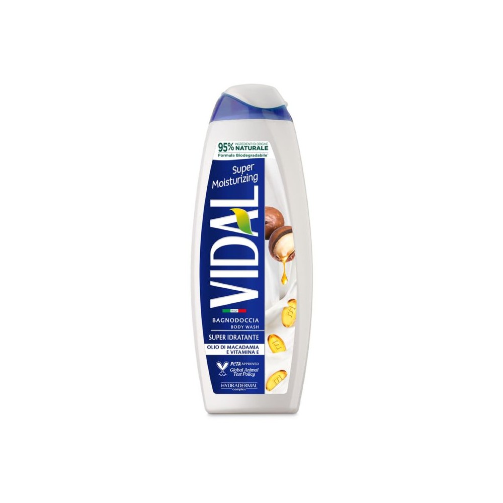 Vidal Super Idratante Bagnodoccia Con Olio Di Macadamia & Vitamina E 500 Ml 