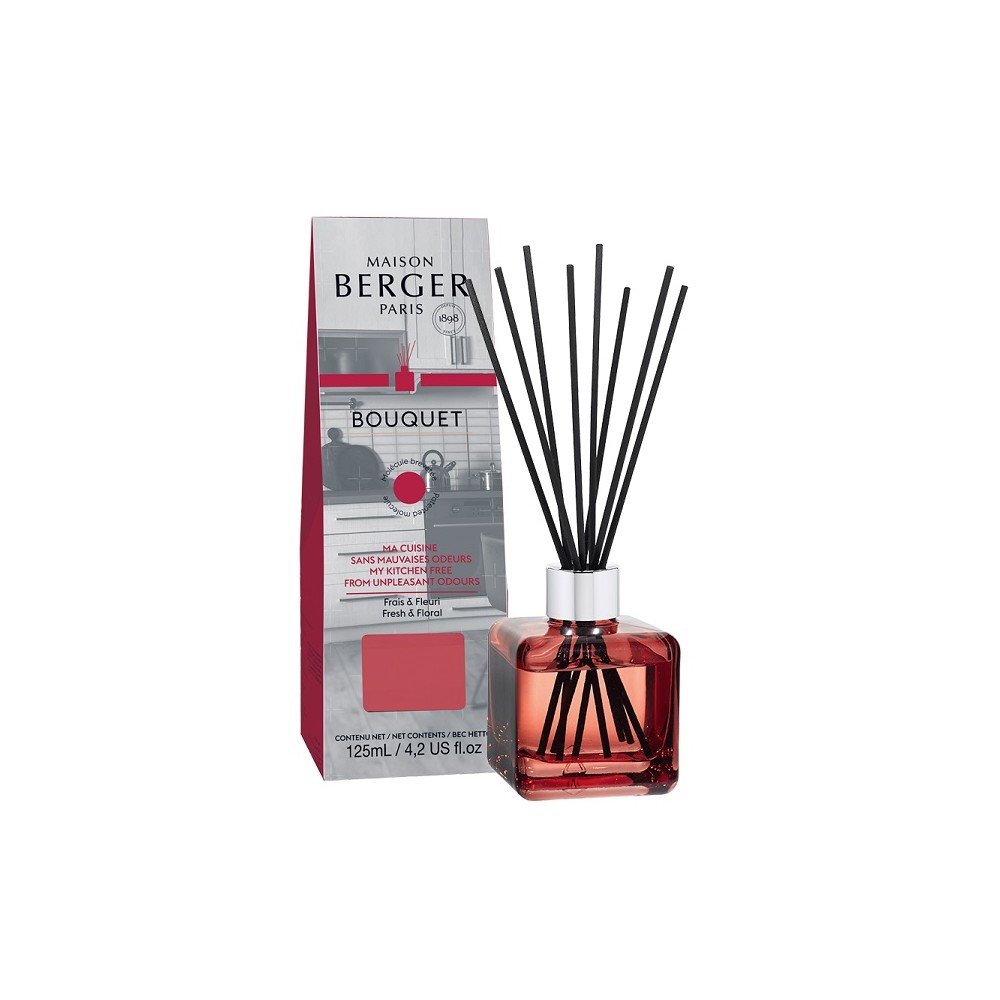 Maison Berger Paris Bouquet Cube Fresh & Floral Anti-Odori Cucina Con Bastoncini 125 Ml 