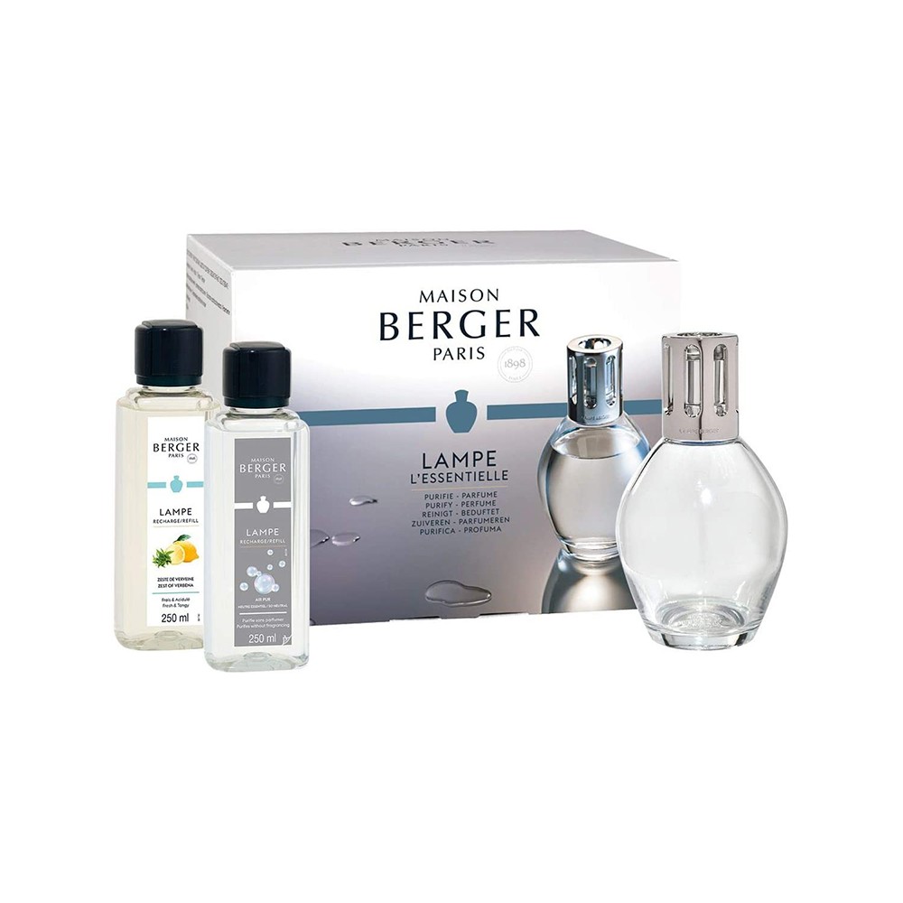 Maison Berger Paris Cofanetto Essentielle Lamp Ovale + Neutre Essentiel 250 ML + Zeste De Verveine 250 ML 