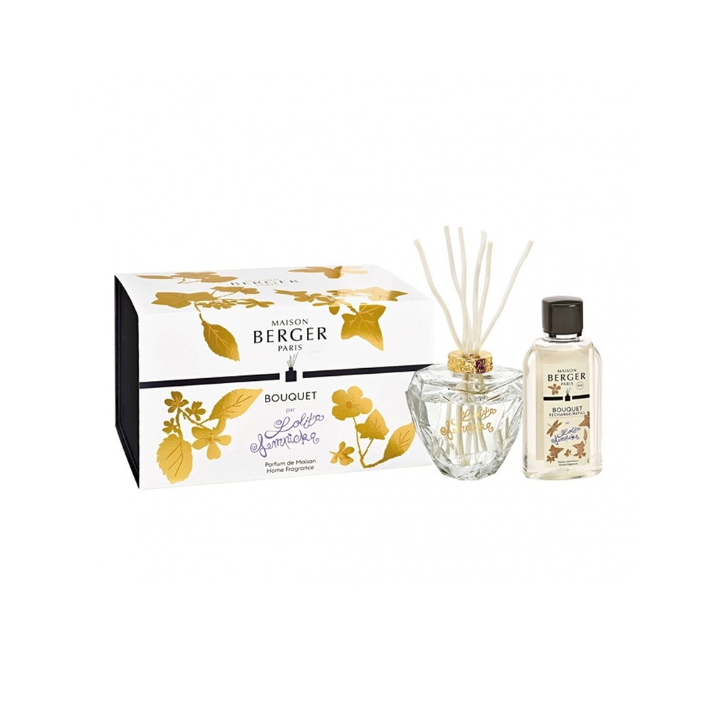 Maison Berger Paris Cofanetto Premium Bouquet Trasparente Con Bastoncini + Fragranza Lolita Lempicka 200 Ml 