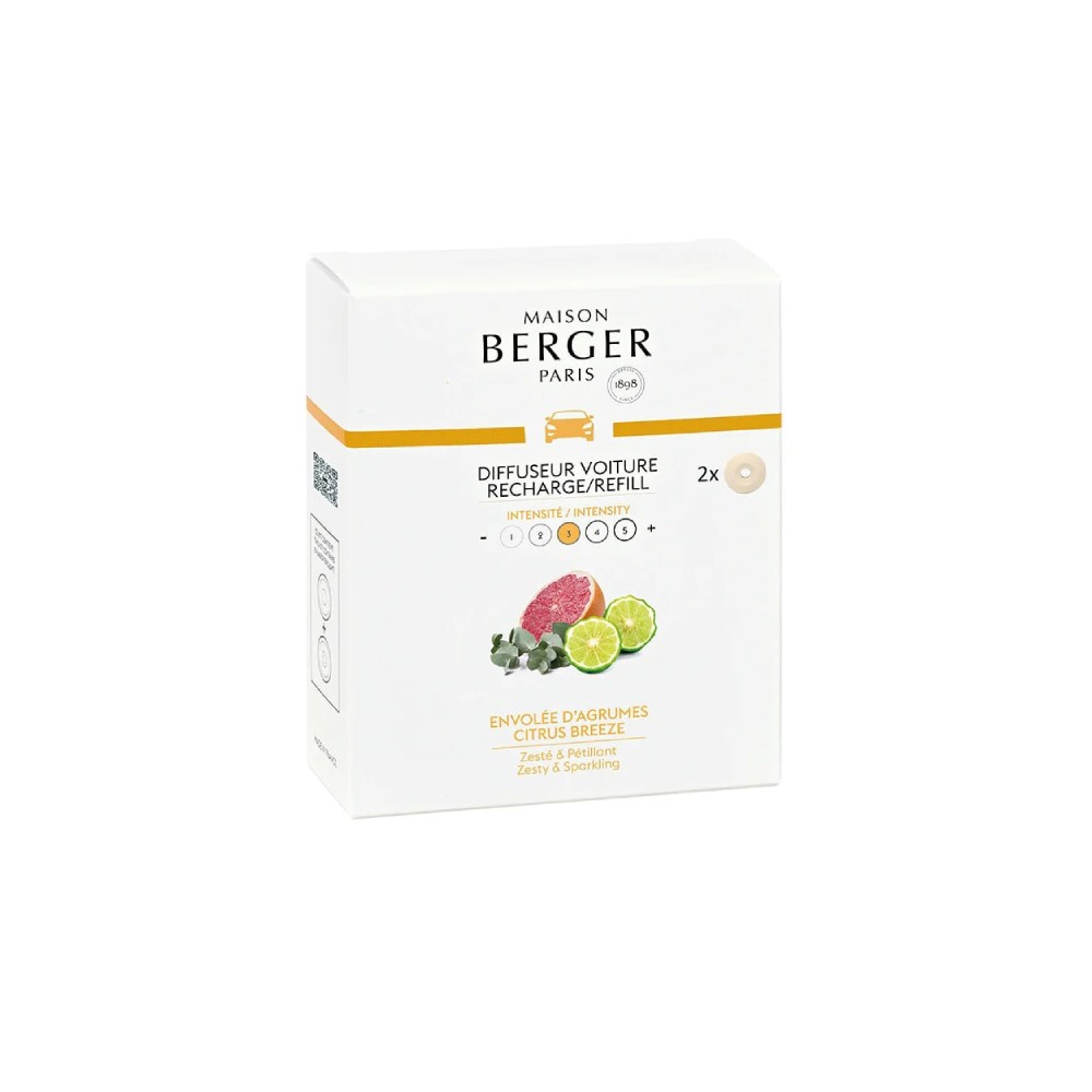 Maison Berger Paris Envolée D'Agrumes Cofanetto Con 2 Ricariche Per Diffusore Auto 