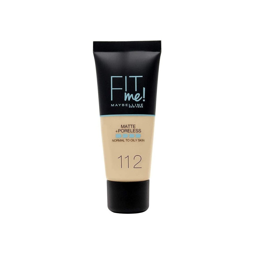 Maybelline Fit Me Matt + Poreless Fondotinta Liquido - 112 Soft Beige 