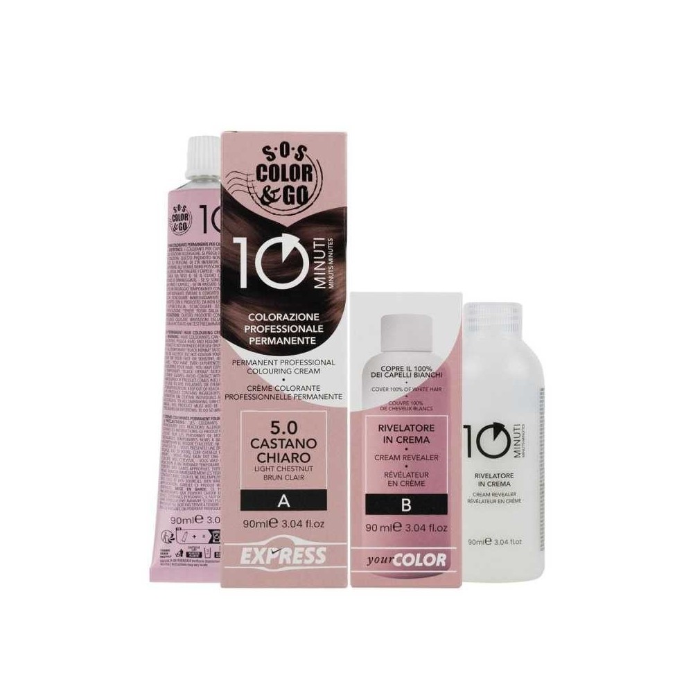 Alama Sos Color&Go Colorazione Permanente In 10 Minuti - 5.0 Castano Chiaro 