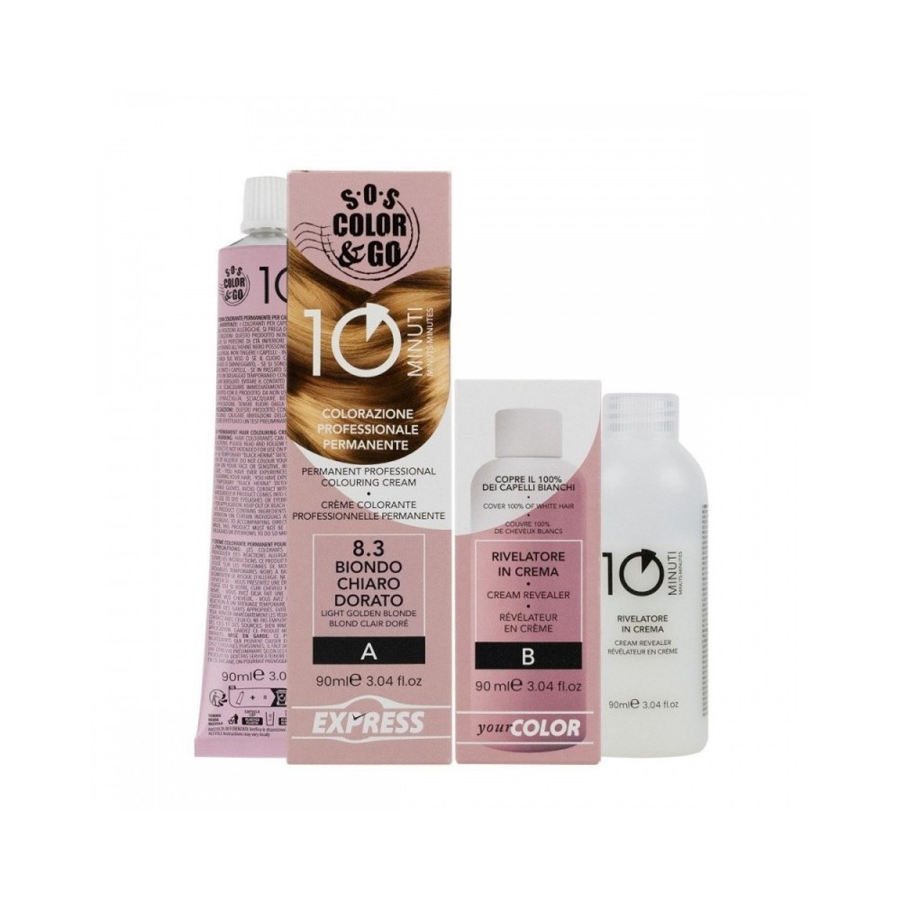 Alama Sos Color&Go Colorazione Permanente In 10 Minuti - 8.3 Biondo Chiaro Dorato 
