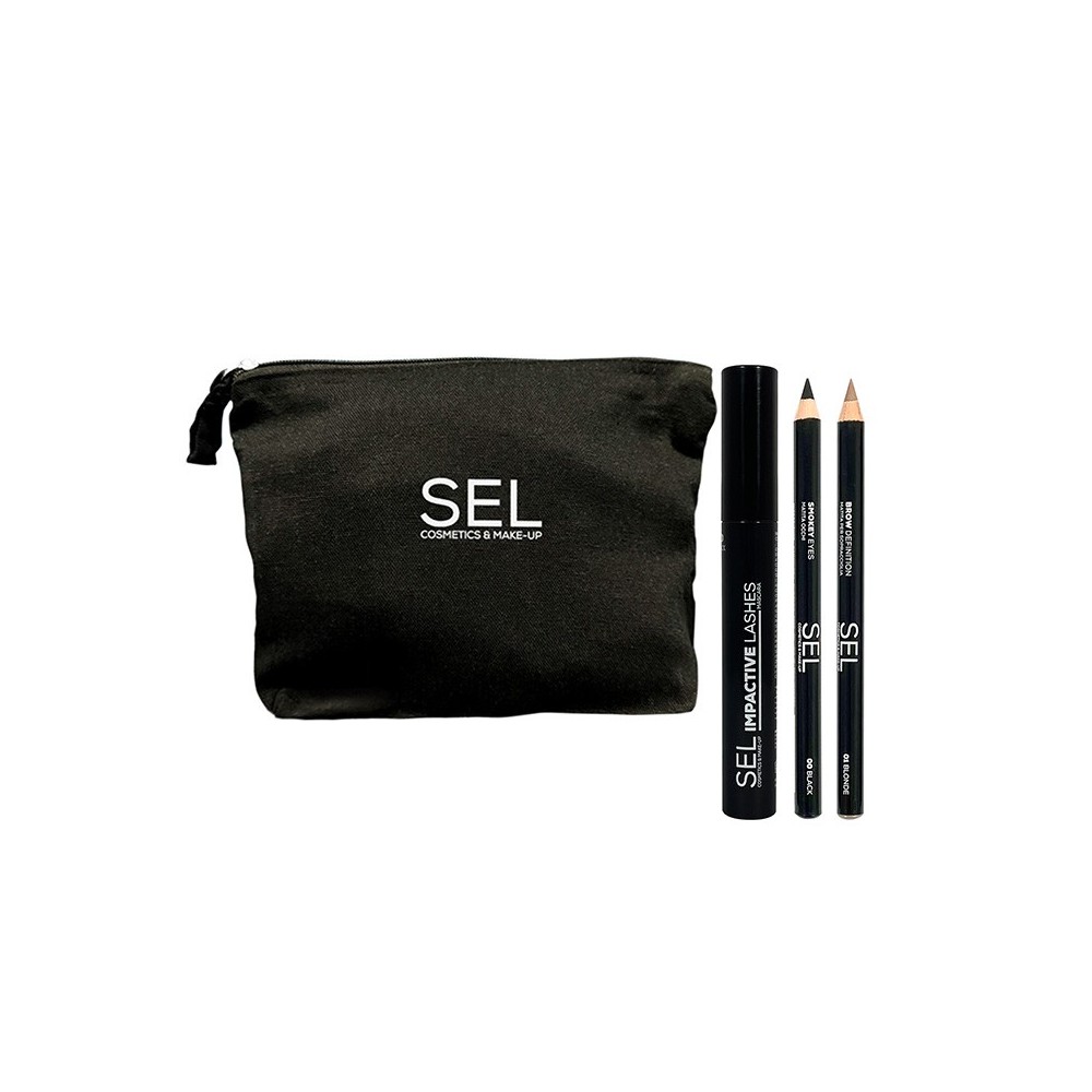 SEL Set Make-Up Occhi Completo 01 - Mascara + Matita Occhi + Matita Sopracciglia + Pochette 