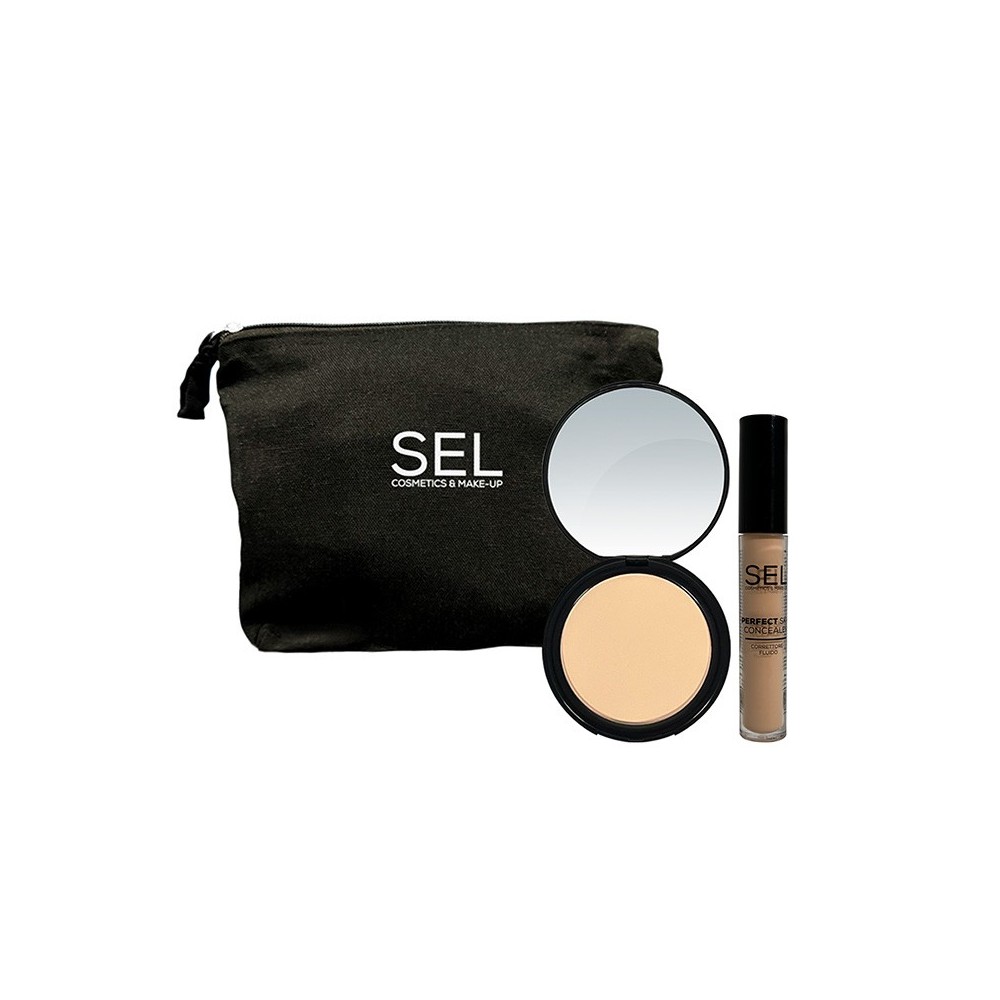 SEL Set Make-Up Viso 01 - Cipria Compatta + Correttore Fluido + Pochette 