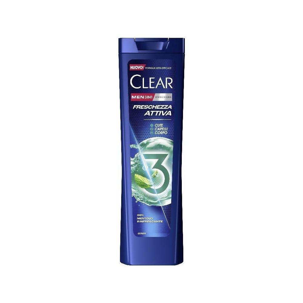 Clear Men Shampoo Antiforfora Freschezza Attiva 3in1 Con Mentolo 225 ml 