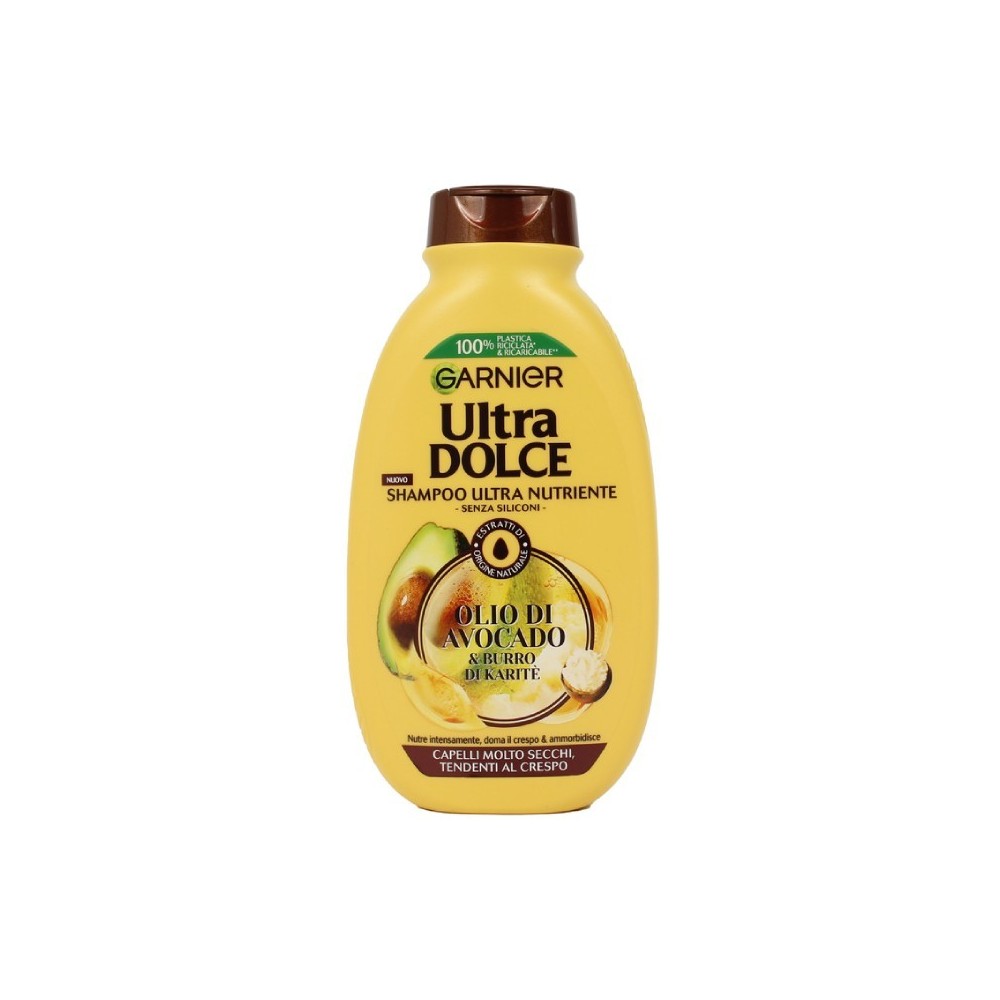 Garnier Ultra Dolce Shampoo Ultra Nutriente Olio Di Avocado E Burro Di Karité 250 ml 