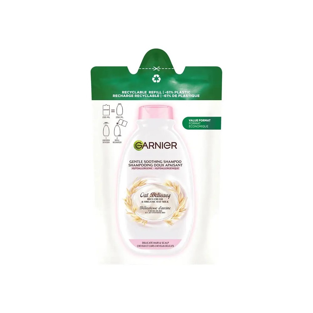 Garnier Ultra Dolce Shampoo Lenitivo Delicatezza d'Avena Ricarica 250 ml 