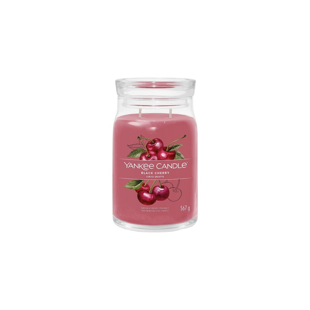 Yankee Candle Black Cherry Candela Signature Jar Profumata Grande 