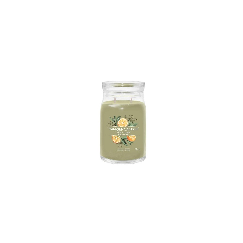 Yankee Candle Sage & Citrus Candela Signature Jar Profumata Grande 