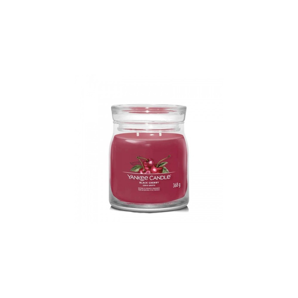 Yankee Candle Black Cherry Candela Signature Jar Profumata Media 