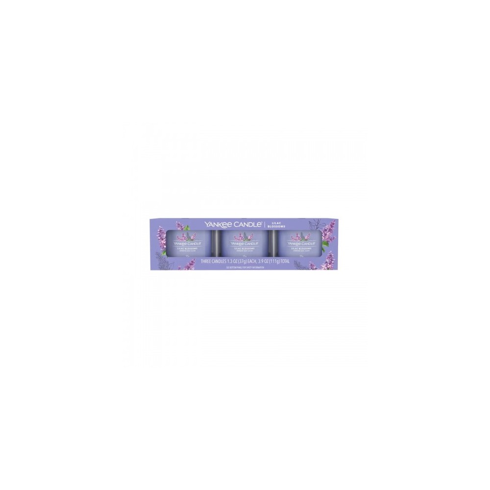 Yankee Candle Lilac Blossoms Set Da 3 Candele Votive In Vetro 