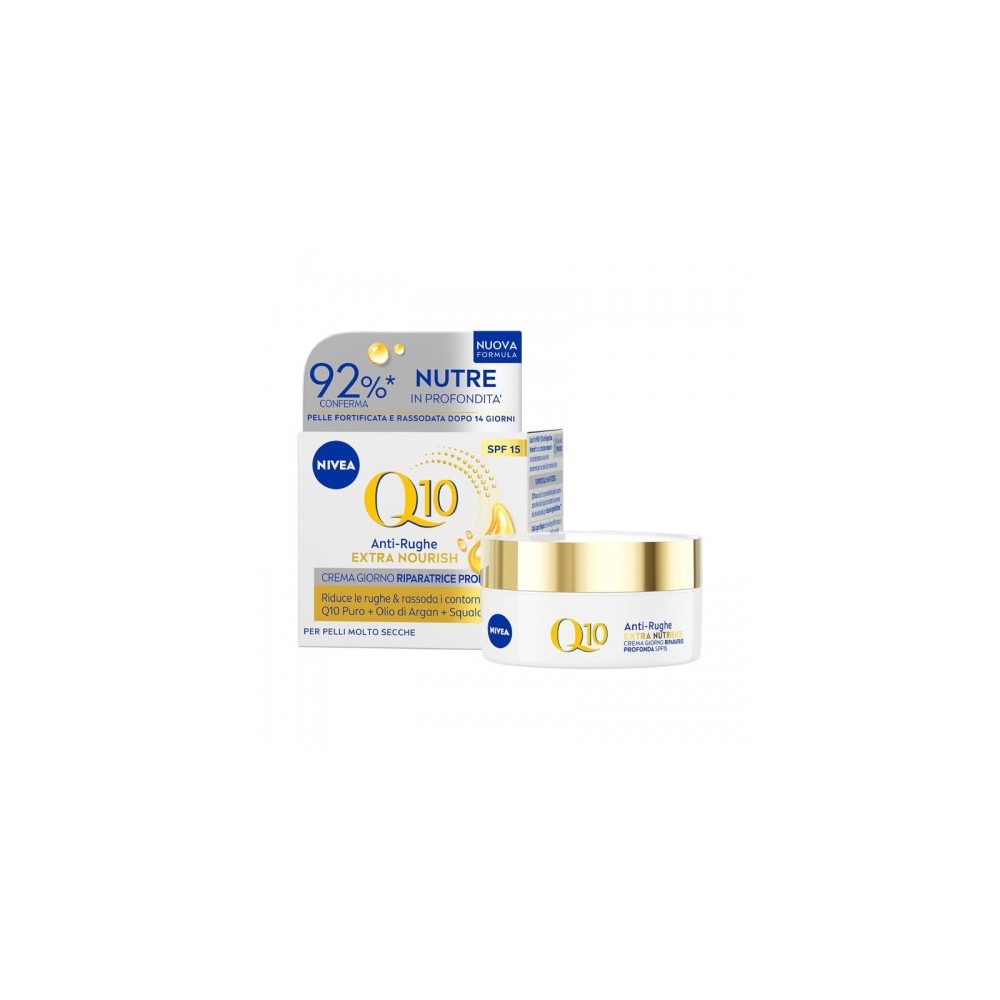 Nivea Q10 Anti-Rughe Extra Nutriente Spf15 Crema Giorno Riparatrice Profonda 50 Ml 