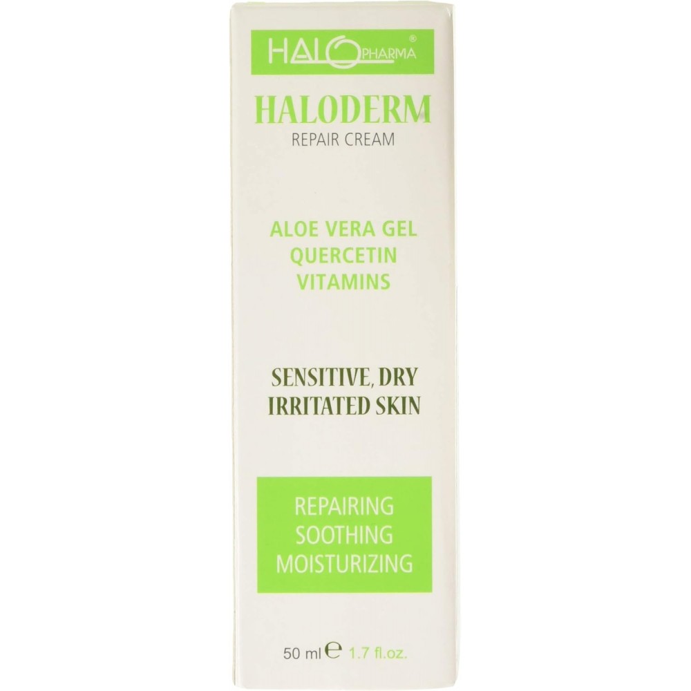 Halo Pharma Haloderm Crema Hr Idratante Lenitiva Per Pelli Sensibili Con Aloe Vera 50 Ml 