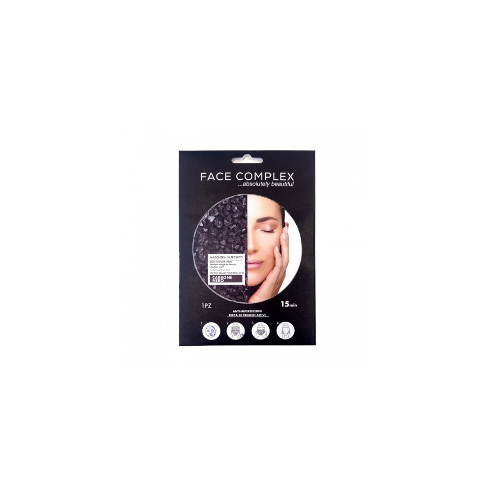 Face Complex Maschera In Tessuto Al Carbone Nero 