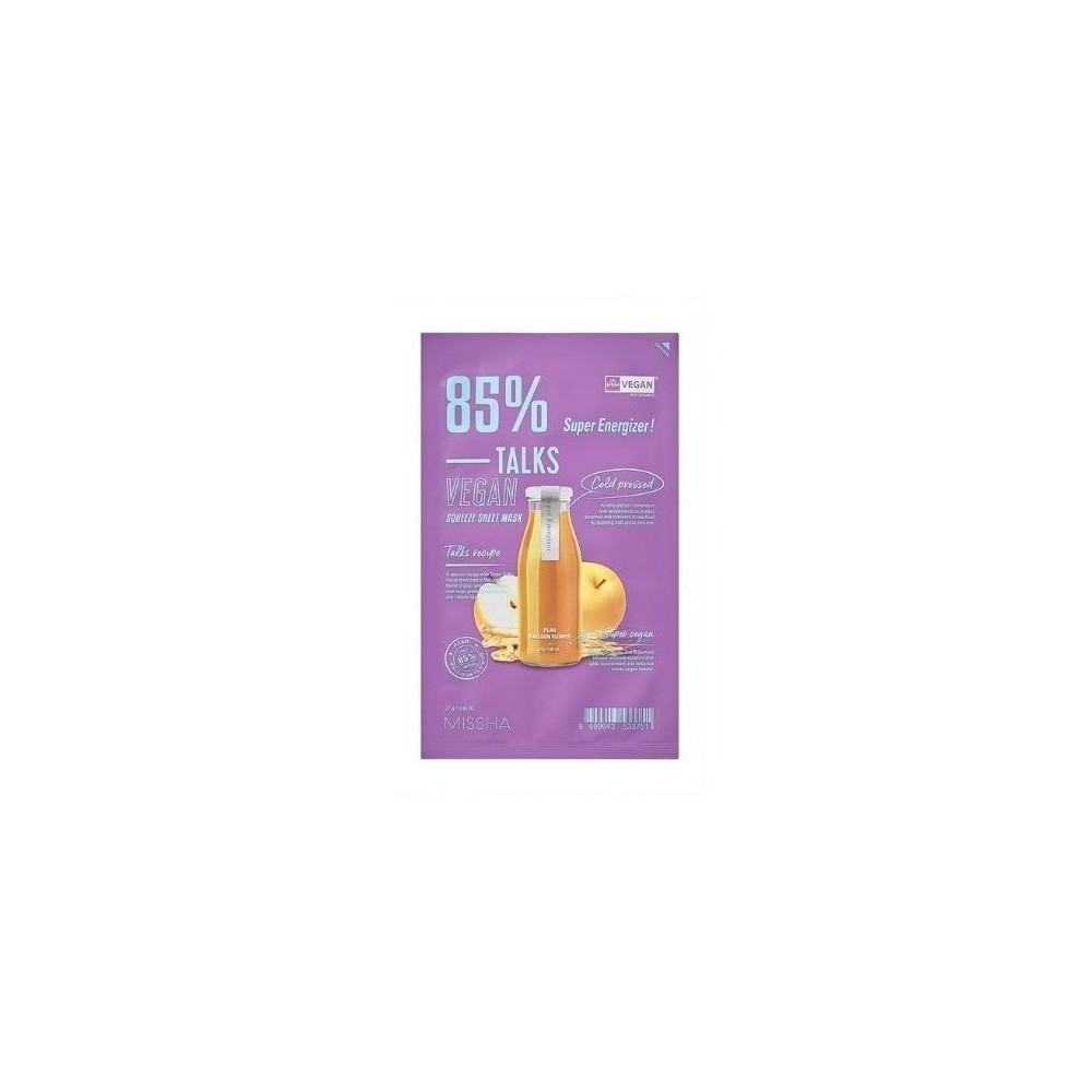 Missha Talks Vegan Super Energizer Maschera Nutriente In Tessuto 
