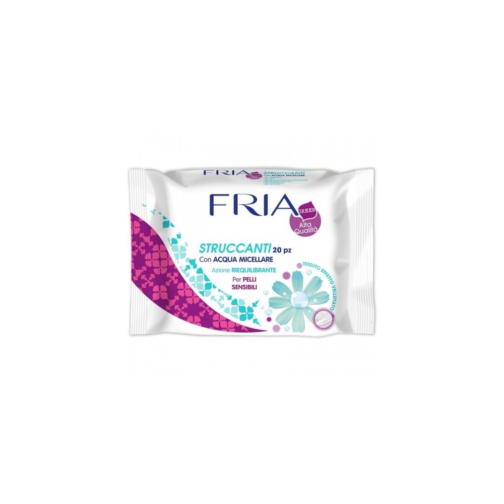 Fria 20 Salviette Struccanti Riequilibranti Micellari Per Pelli Sensibili 