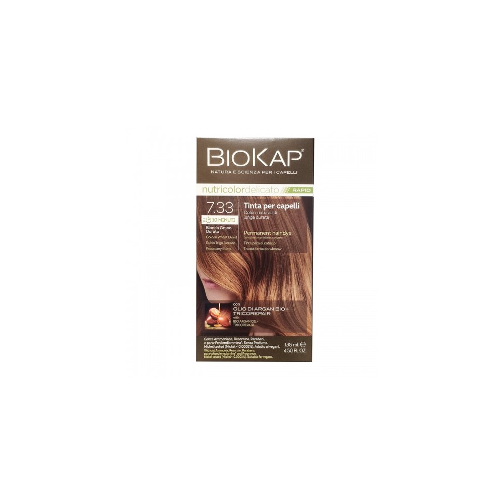 Bios Line Biokap Nutricolor Delicato Rapid Tinta Per Capelli N. 7.33 Biondo Grano Dorato 