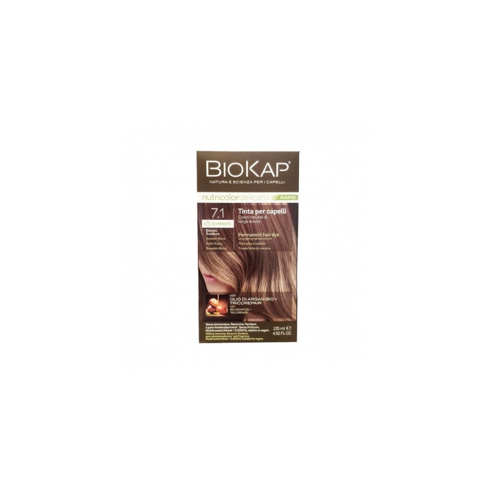 Bios Line Biokap Nutricolor Delicato Rapid Tinta Per Capelli N.7.1 Biondo Svedese 