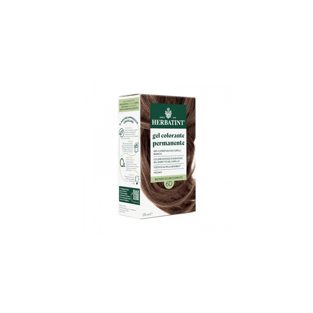 Herbatint Gel Colorante Permanente Per Capelli N.6D Biondo Scuro Dorato 