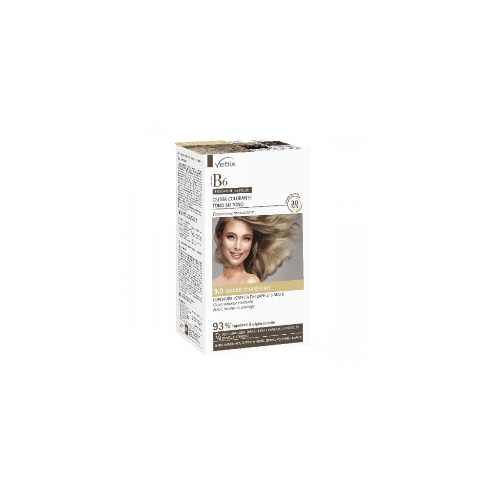 Vebix Phytamin Ph Color Colorazione Per Capelli Senza Ammoniaca N. 9.0 Biondo Chiarissimo 