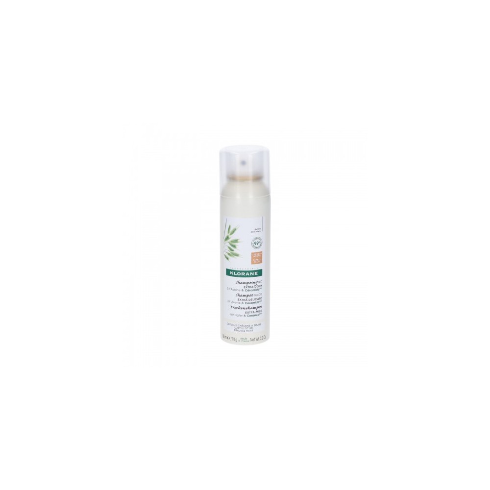 Klorane Avena & Ceramide Shampoo Secco Extra Delicato Per Capelli Scuri 150 Ml 