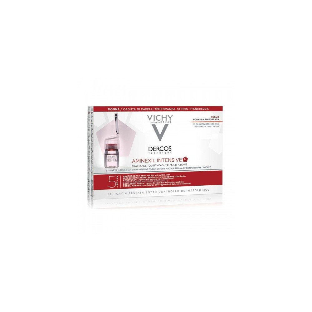 Vichy Dercos Aminexil Intensive 5 Trattamento Anticaduta Donna 21 Flaconi Monodose 