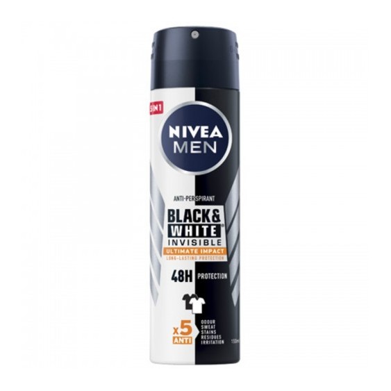 Nivea - Nivea Men Black & White Invisible Deodorante Anti-Traspirante Spray 150 Ml