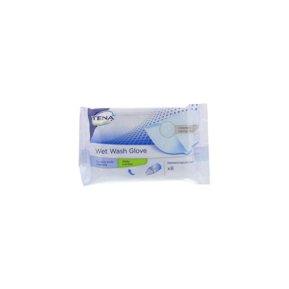 Tena Wet Wash Glove 8 Guanti Per La Detersione 